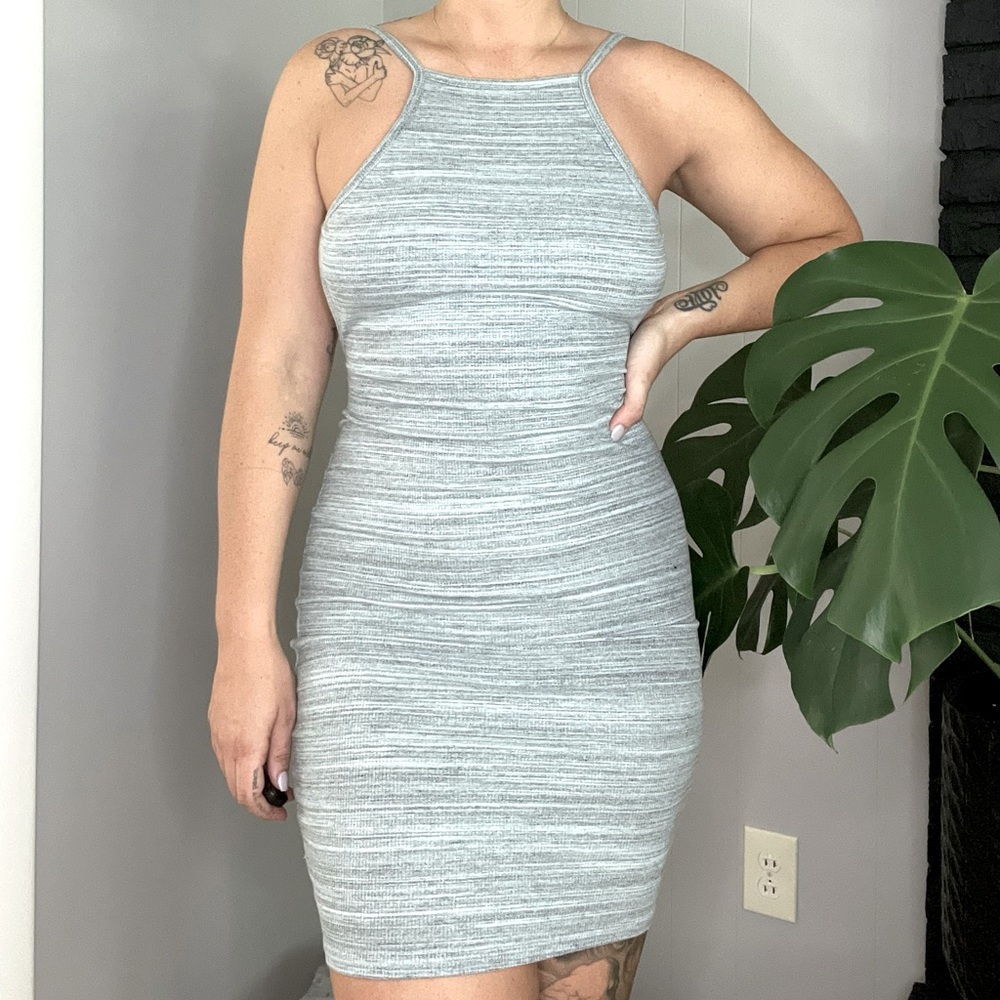 Open Back Gray Cotton Mini